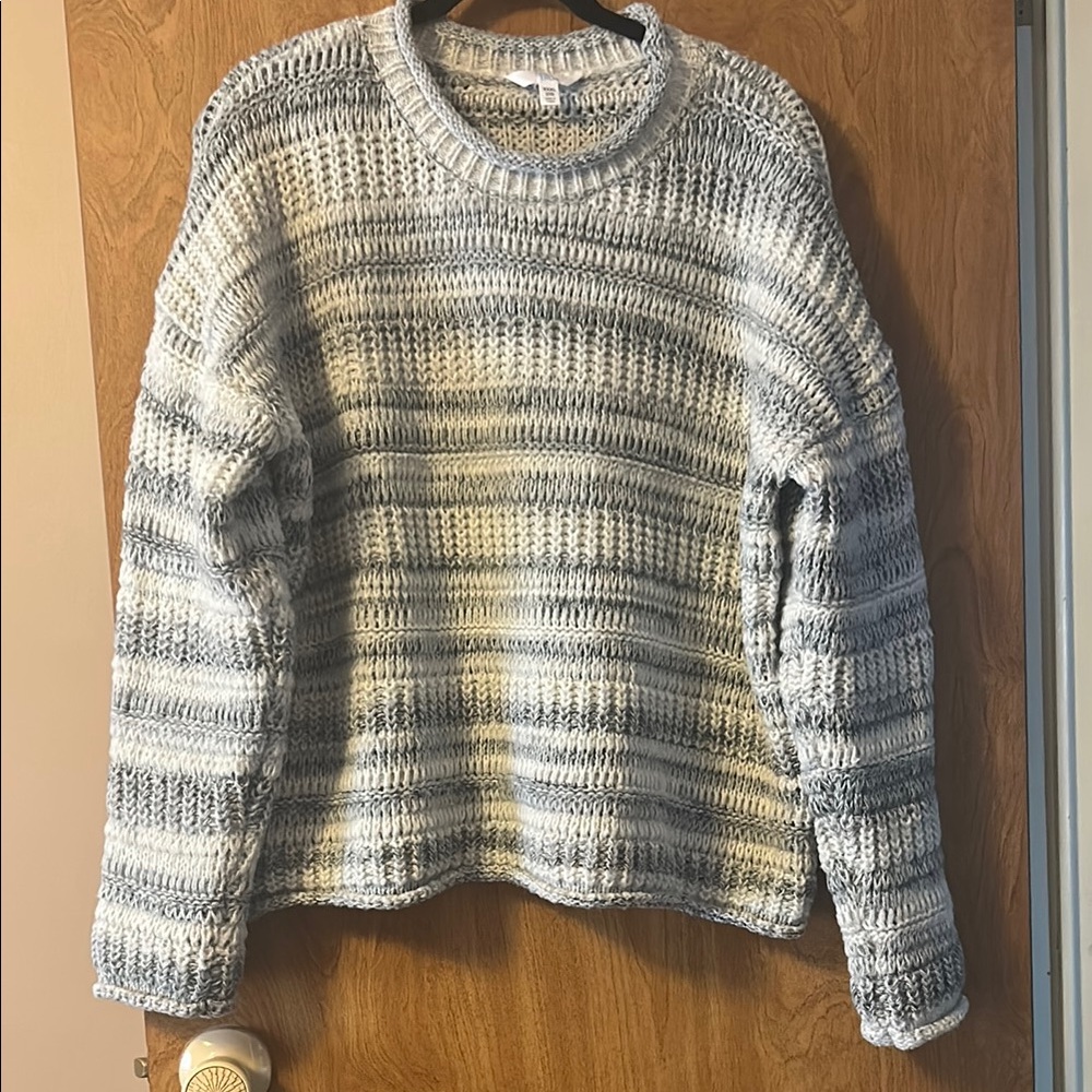 Cozy Gray Striped Sweater